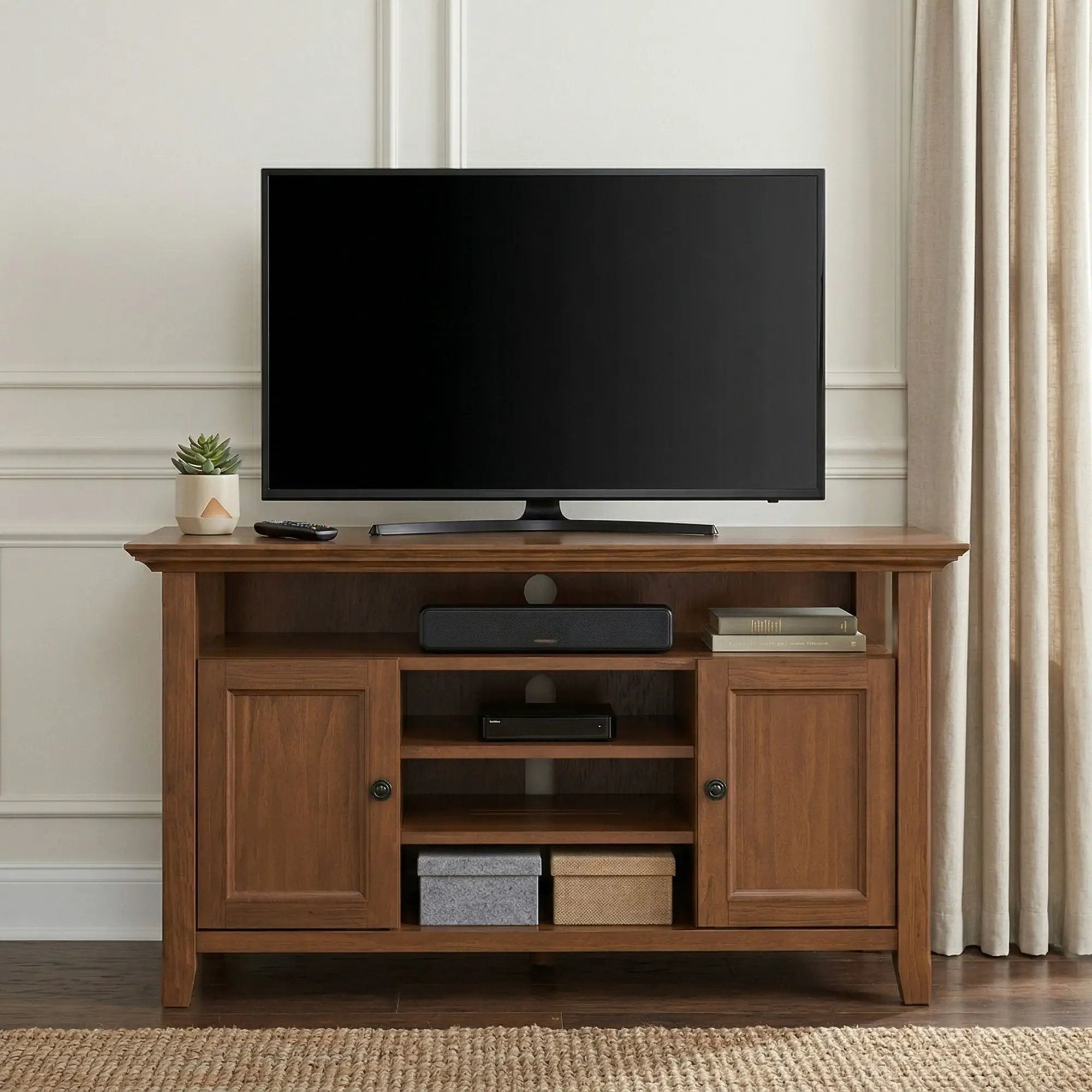Amherst - TV Media Stand - Medium Saddle Brown by Unique Piece Furniture