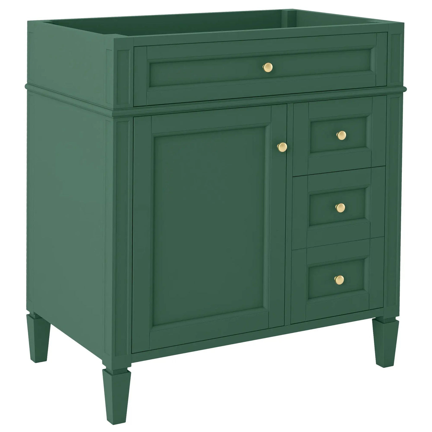 Bathroom Vanity With 2 Drawers And Tip-Out Drawer, Storage Cabinet by HouseOfZazla