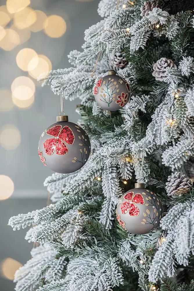 Glass Decorative Hanging Ball Christmas Tree Ornaments For Holiday Party Decorations by HouseOfZazla