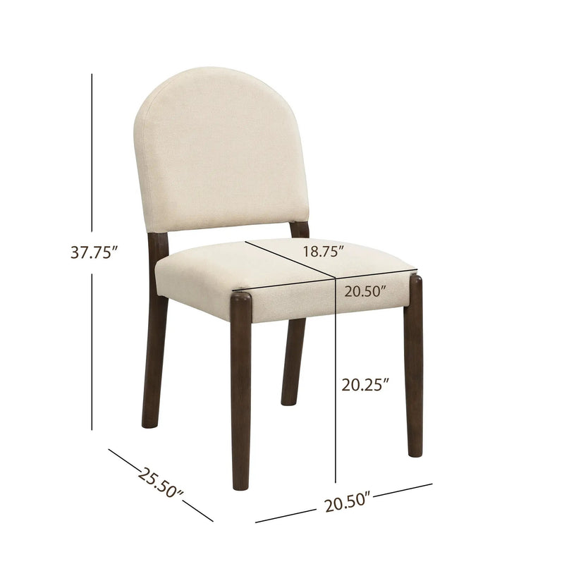 Dining Chairs with Back Mid Century Fabric Upholstered Armless - Set of 2 by HouseOfZazla