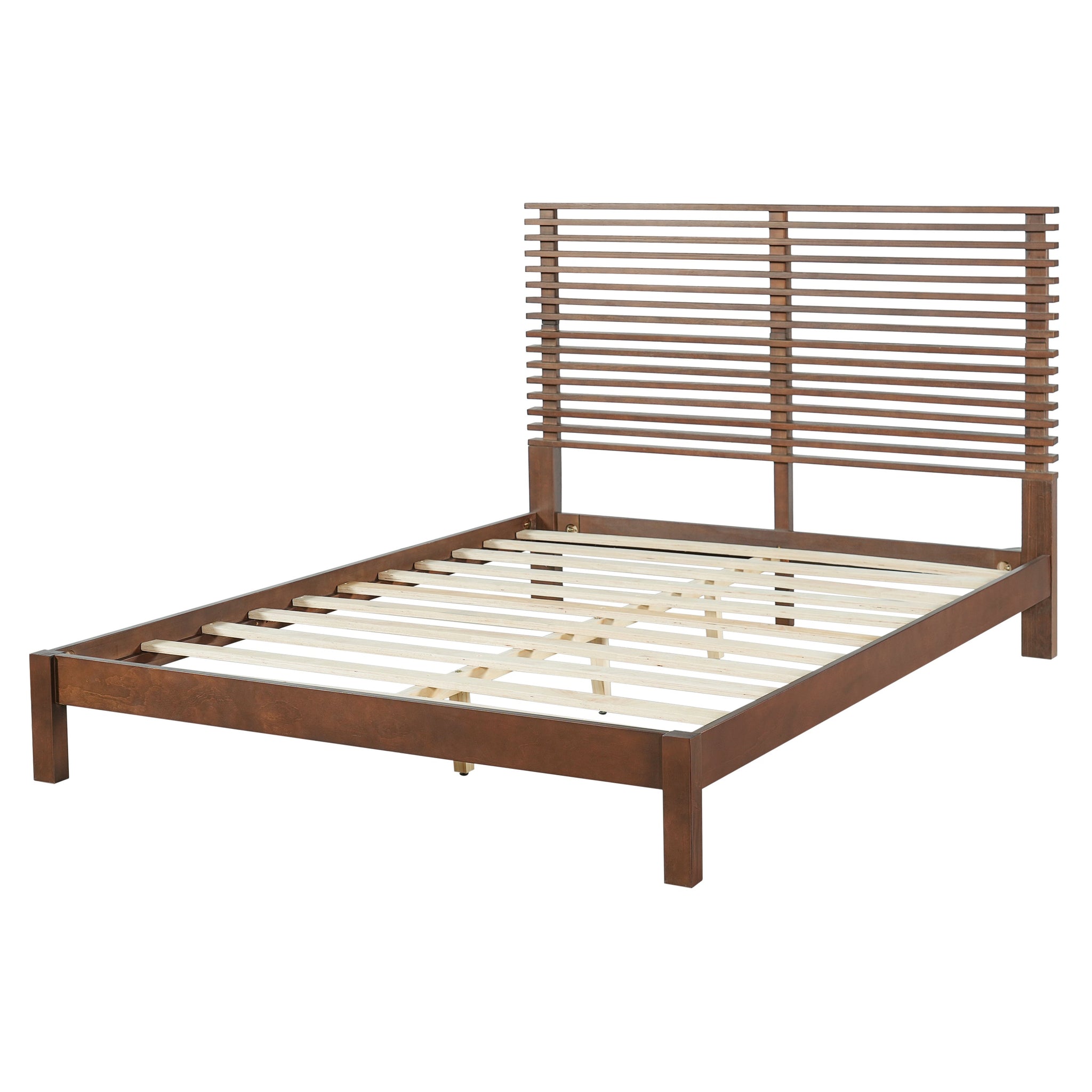 Premium Solid Wood Queen Size Platform Bed Frame by HouseOfZazla