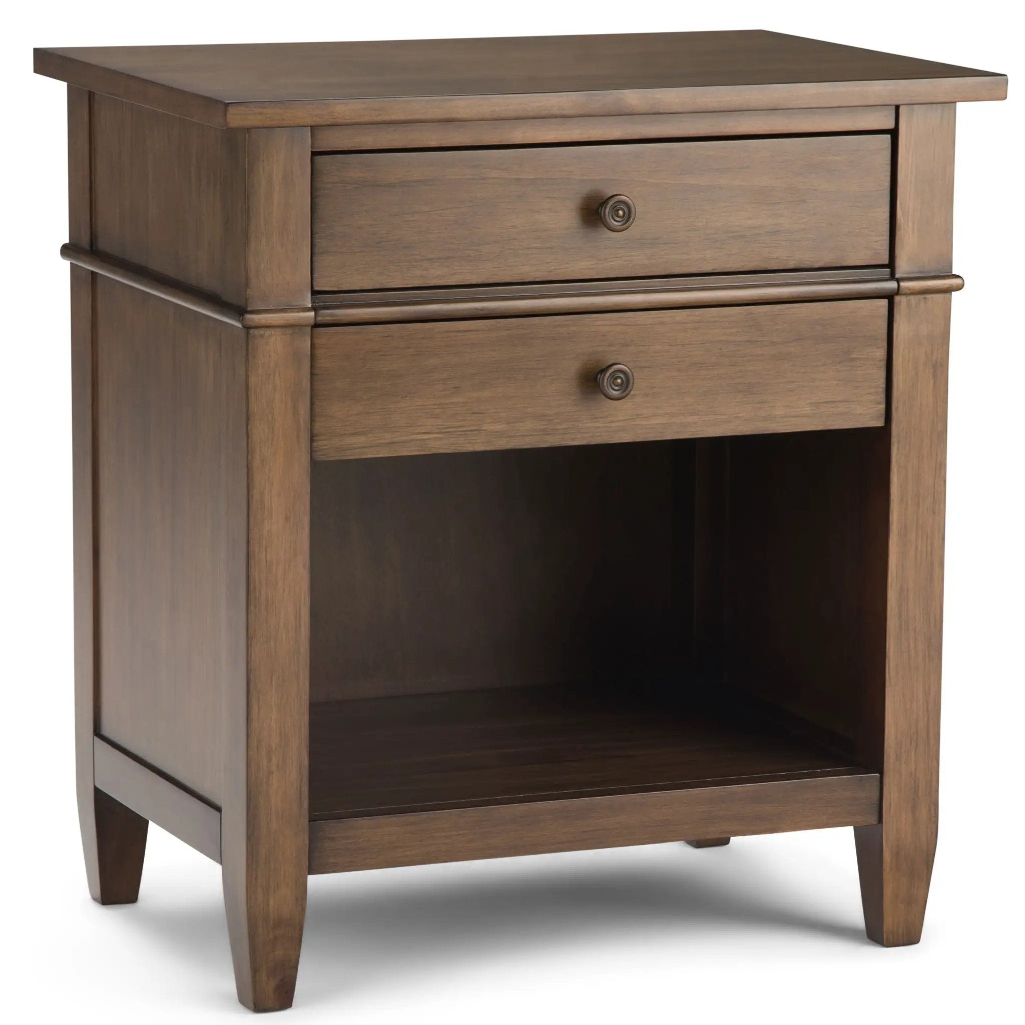Carlton - Bedside Table - Rustic Natural Aged Brown by HouseOfZazla