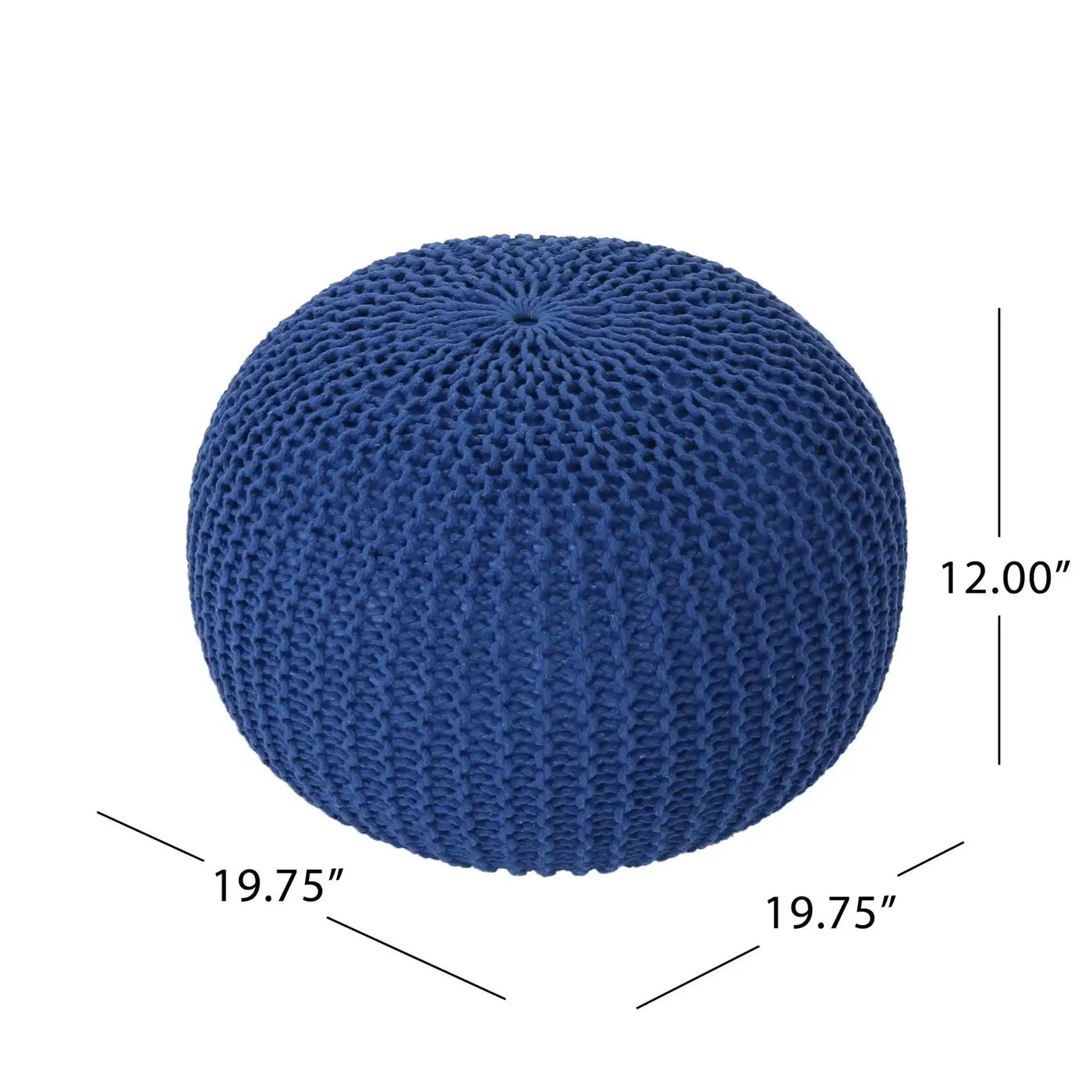 Bordeaux Knitted Cotton Round Pouf - Versatile Ottoman and Floor Cushion by HouseOfZazla