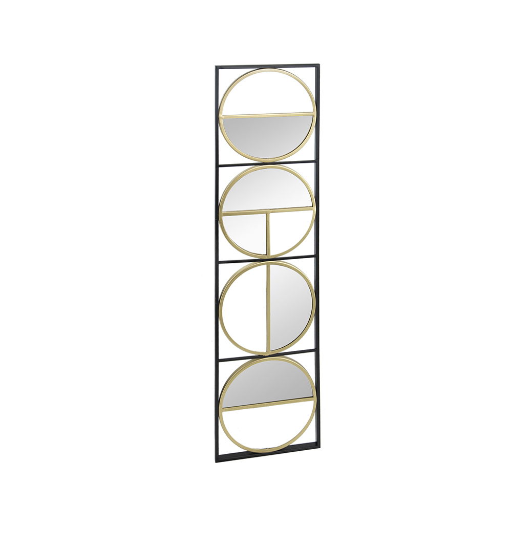 Metal Beaded Accent Mirror with Eclectic Contemporary Design - Gray, photo 7 of 17