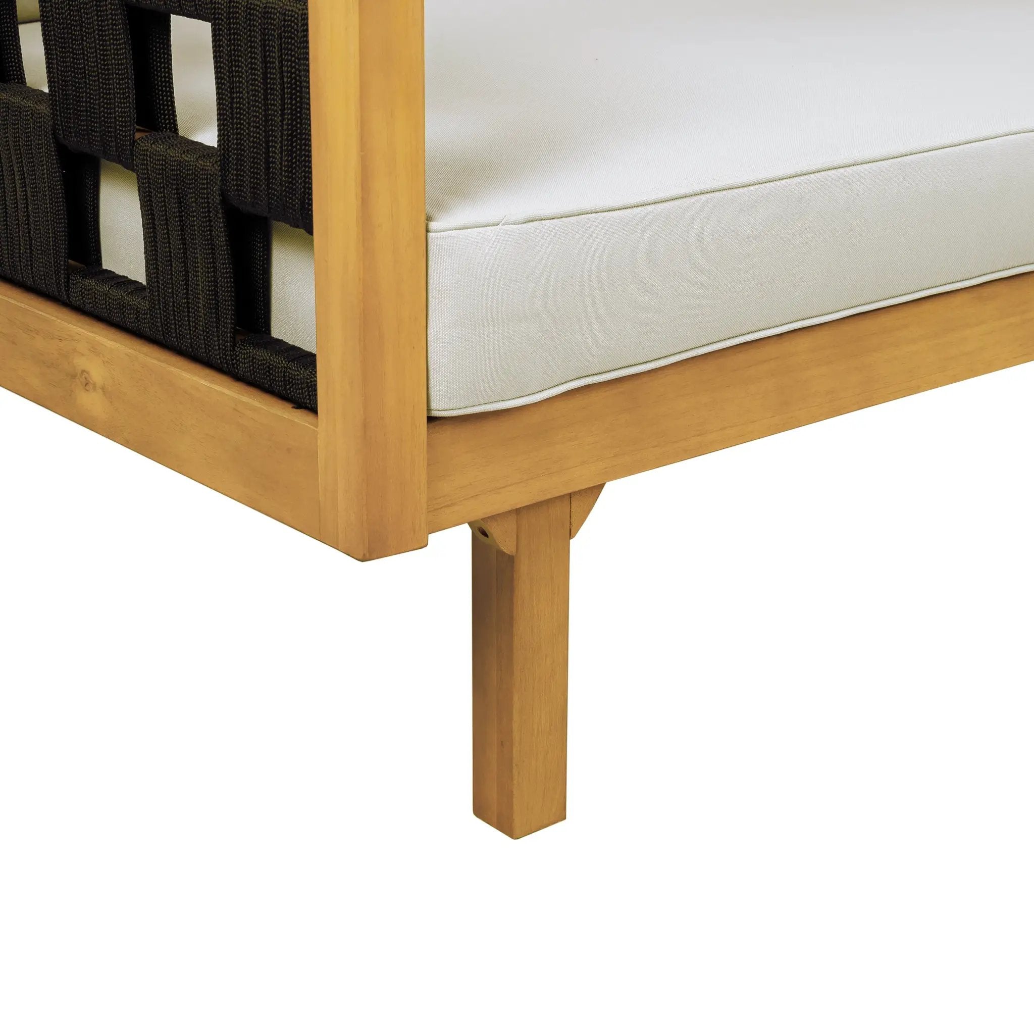 Three-Seater Outdoor Daybed - Acacia Wood Teak Finish Frame by HouseOfZazla