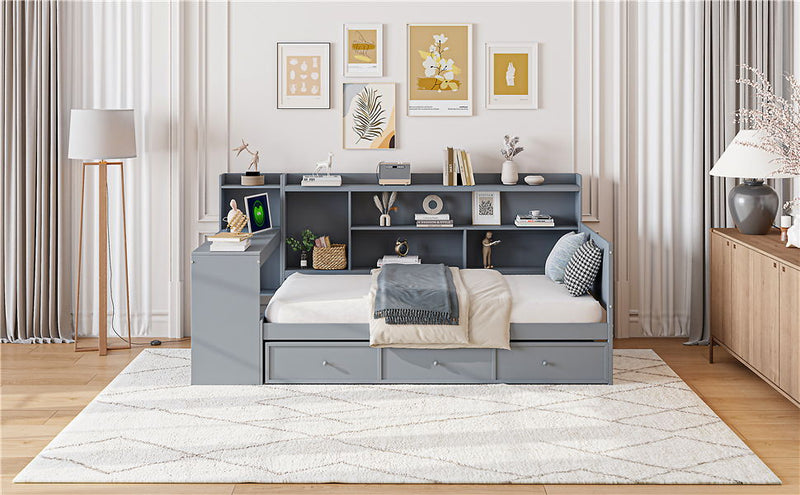 Daybed With 3 Drawers USB Ports And Desk by HouseOfZazla