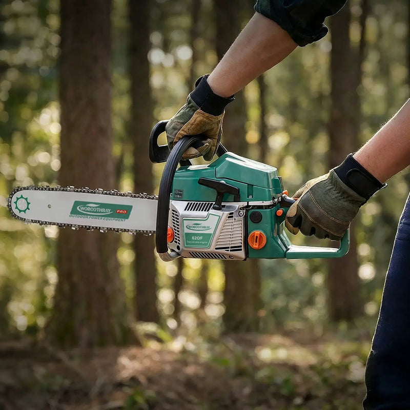 62CC 2-Stroke Gasoline Chainsaw Power Engine Wood Cutting Gas Chain Saw by HouseOfZazla