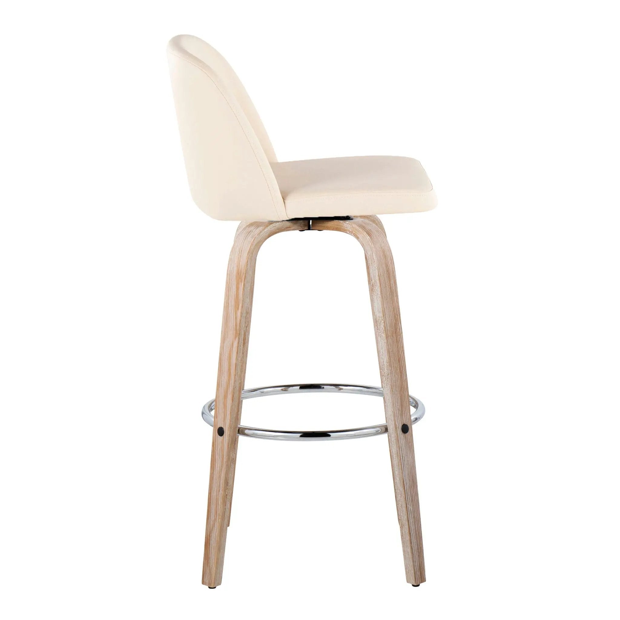 Toriano - Contemporary Fixed Height Barstool With Swivel & Round Footrest (Set of 2) by Unique Piece Furniture