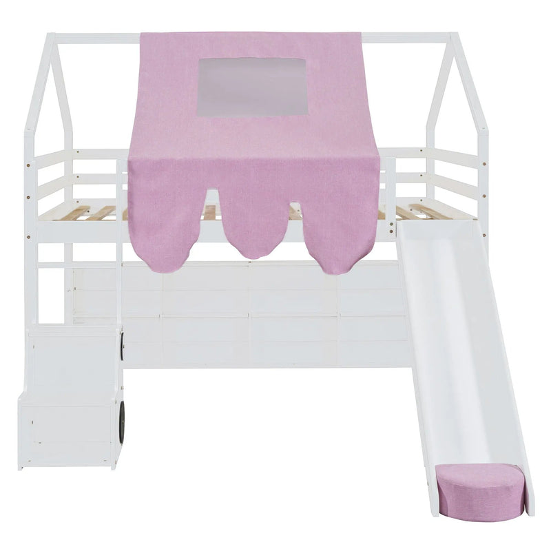 Loft Bed With House Shaped Frame And Tent by HouseOfZazla