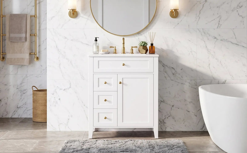 24" Modern Bathroom Vanity with Ceramic Sink by HouseOfZazla