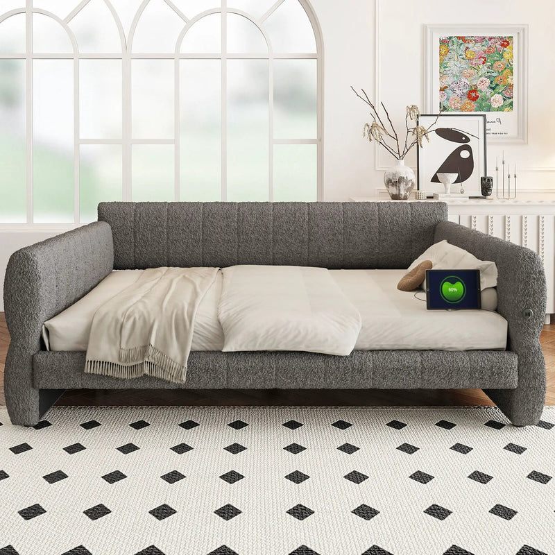 Upholstered Platform Bed With USB Charging by Unique Piece Furniture