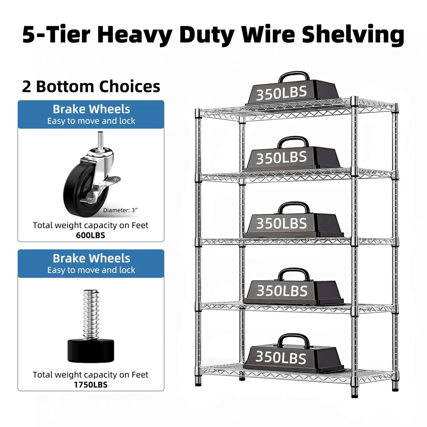 5-Shelf Wire Storage Shelving Unit by HouseOfZazla