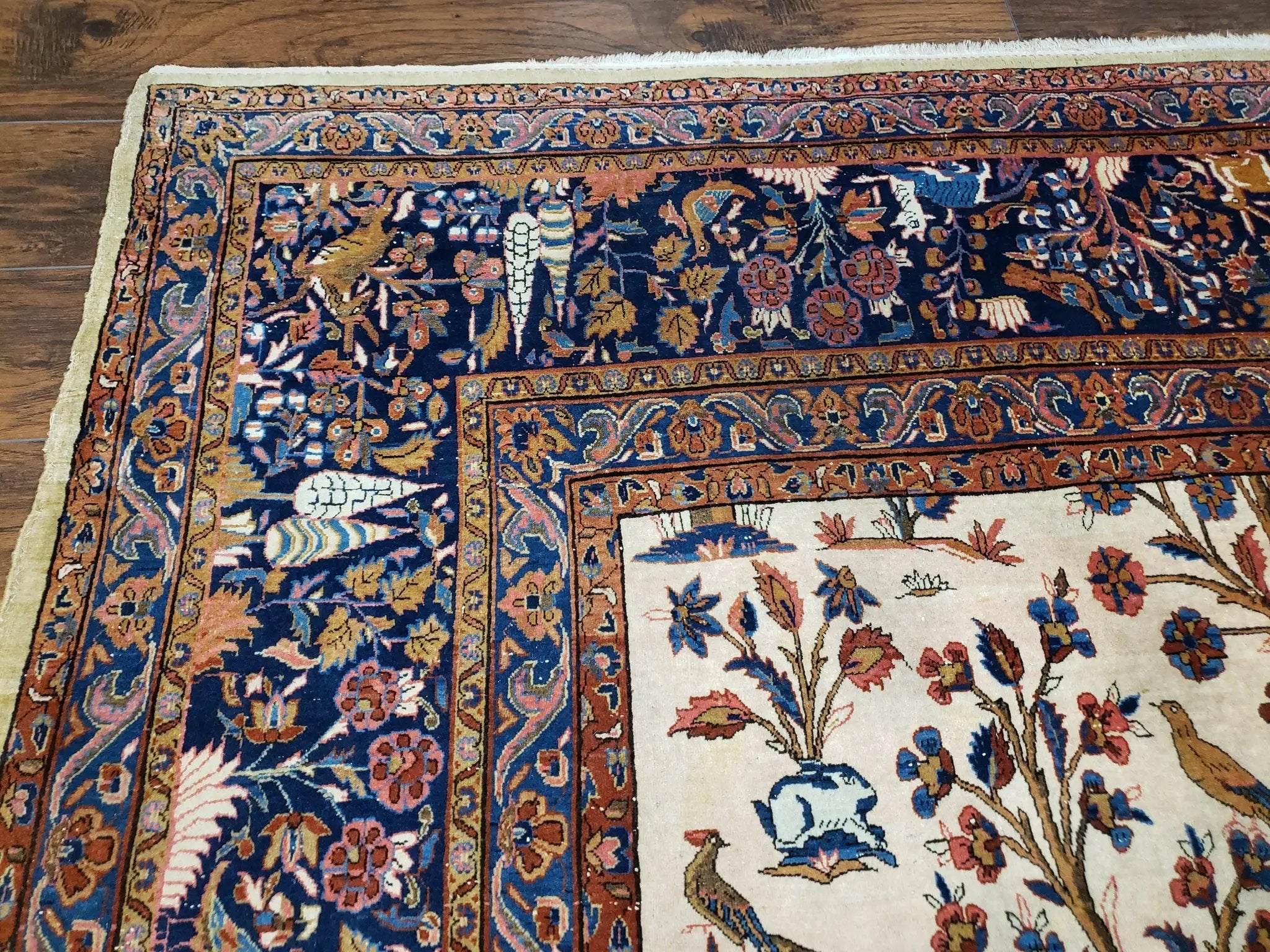 Antique Persian Kashan Tree of Life Rug 10x13 by Jewel Rugs