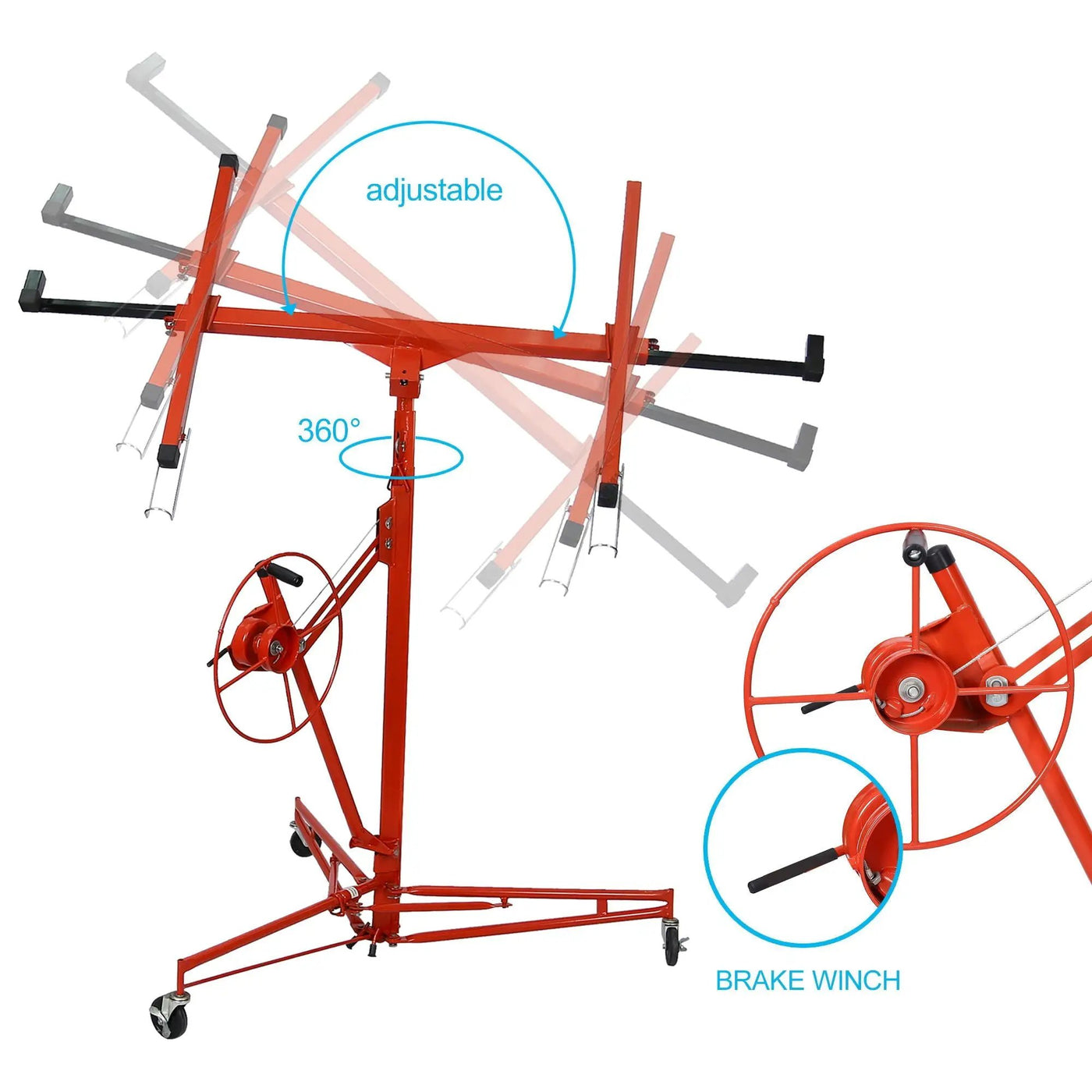 Heavy Duty Drywall Lift Panel Hoist with Adjustable Height by HouseOfZazla