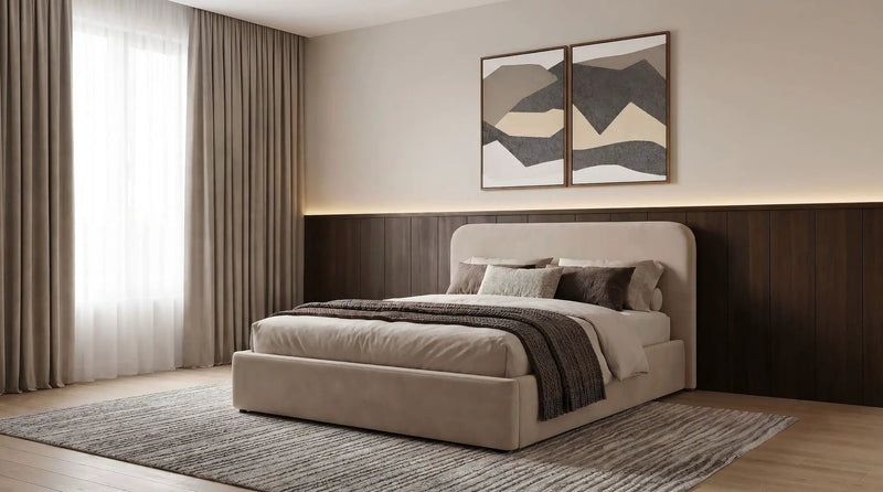 Anders Upholstered Queen Storage Lift Platform Bed Beige by Unique Piece Furniture