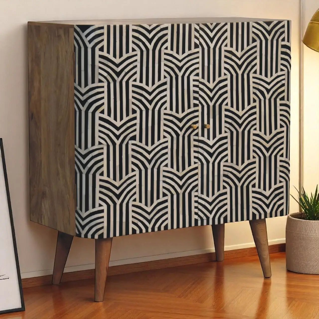 Edessa Bone Inlay Cabinet by Unique Piece Furniture