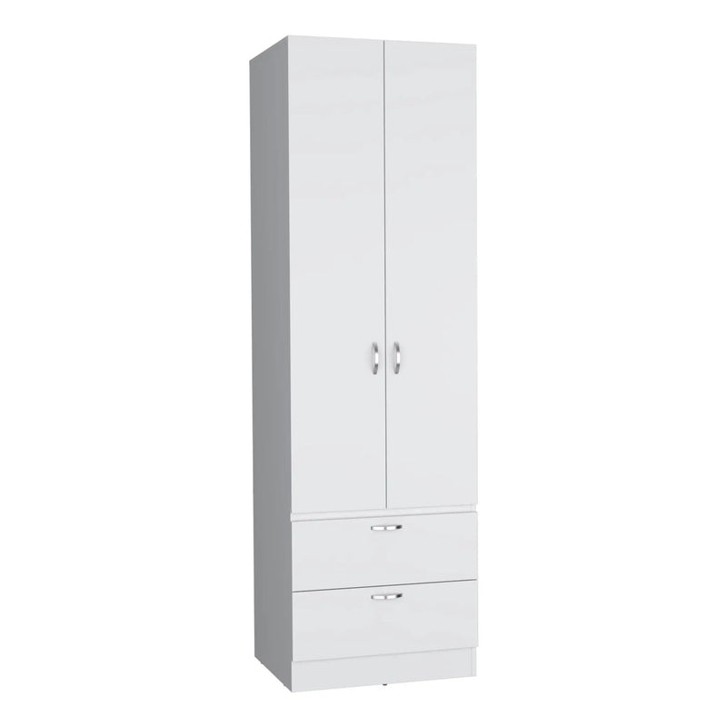Armoire Organiser, Two Shelves, Rod, Double Door Cabinet Armoire by Unique Piece Furniture