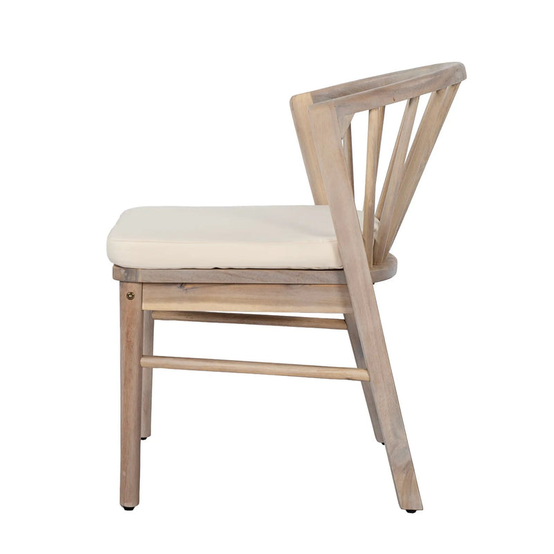 Outdoor Dining Chairs Set of 2, Acacia Wood Patio Chairs by HouseOfZazla