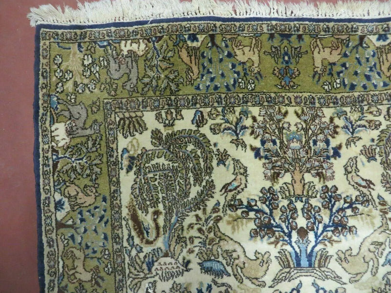 4' X 6 Handmade India Oriental Fine Pictorial Tree Of Life Wool Silk Rug Wow by Jewel Rugs