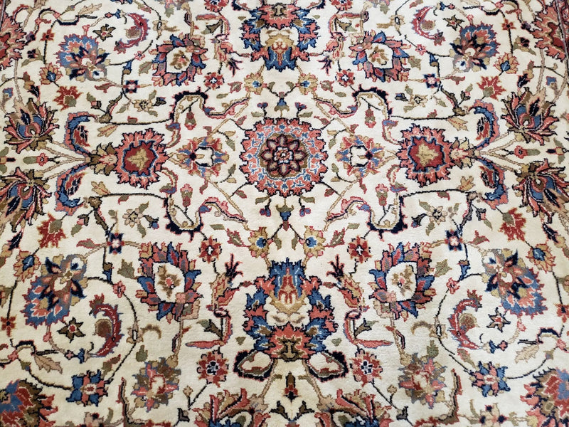 6x9 Top Quality Handmade Wool Area Rug Floral Allover Carpet Veg Dyes Beige by Jewel Rugs