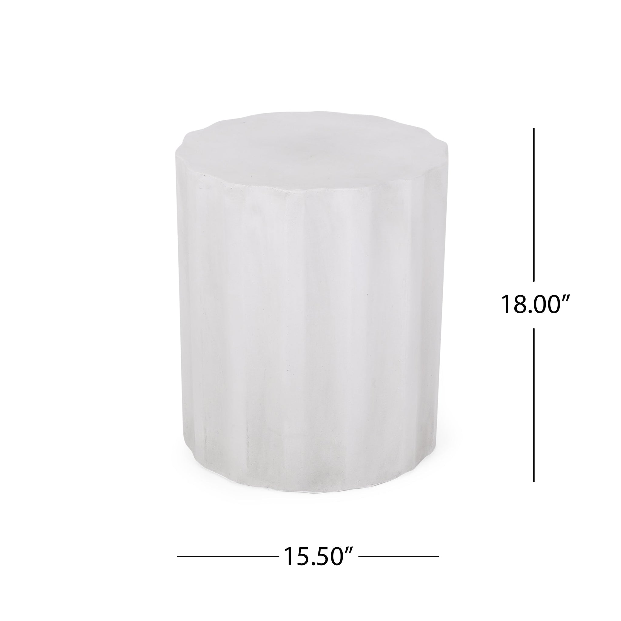 Outdoor Lightweight Concrete Side Table, Antique White by HouseOfZazla