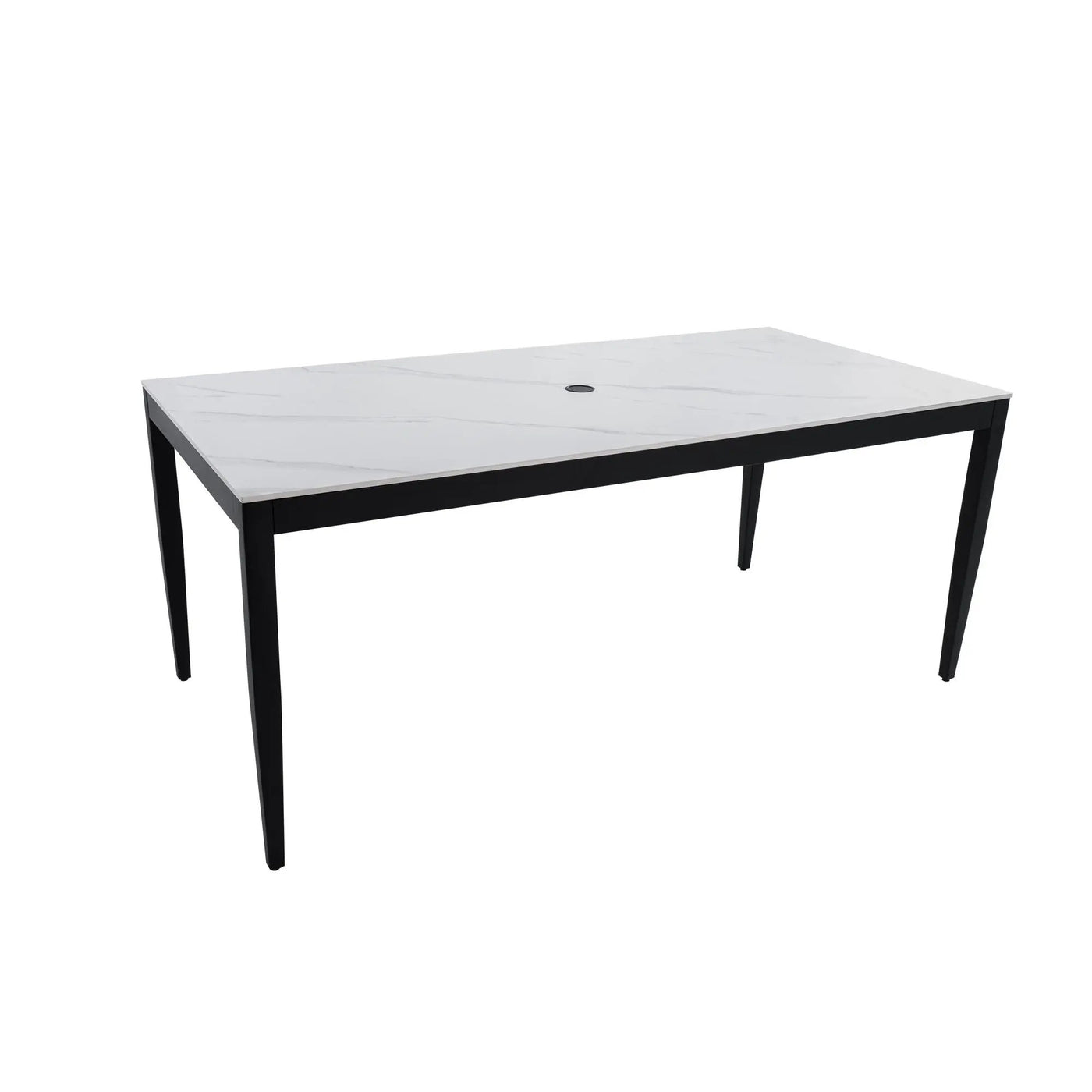 Outdoor Modern Patio Dining Table, Post Tapered Legs, Weatherproof & Rust Free by HouseOfZazla