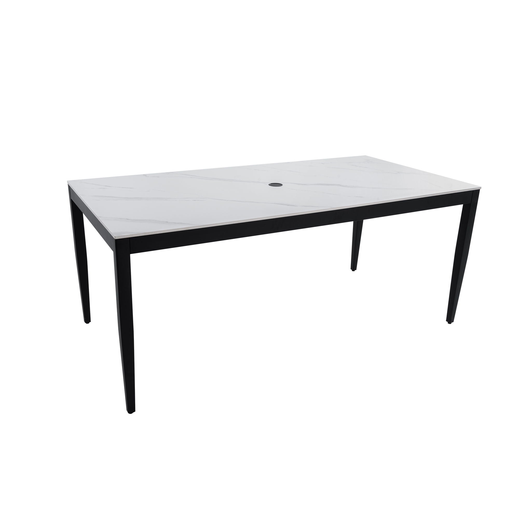 Outdoor Modern Patio Dining Table, Post Tapered Legs, Weatherproof & Rust Free by HouseOfZazla