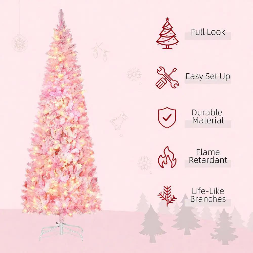 Snow Flocked Pencil Shape Artificial Christmas Tree by HouseOfZazla