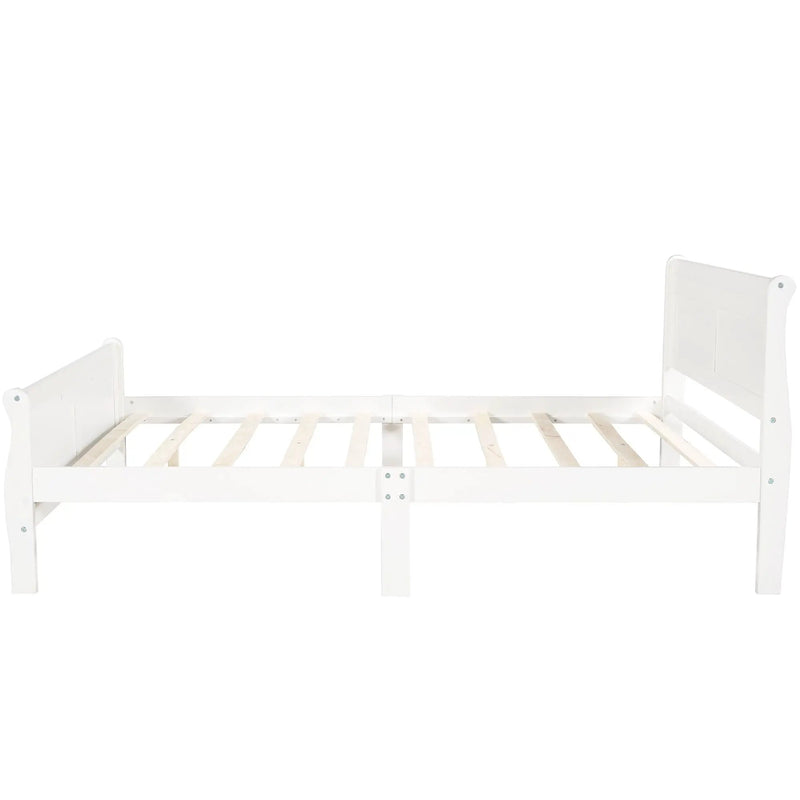 Platform Bed Frame Mattress Foundation Sleigh Bed With Headboard / Footboard / Wood Slat Suppor by HouseOfZazla