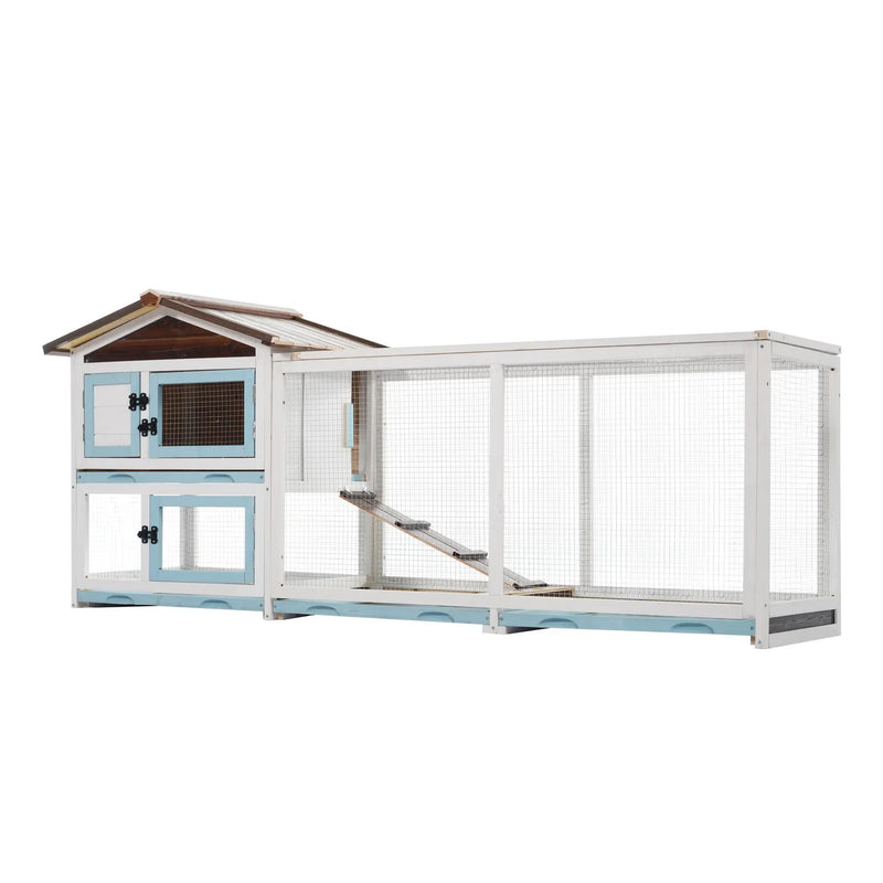 Outdoor Multi-Level Fir Wood Rabbit Hutch by HouseOfZazla