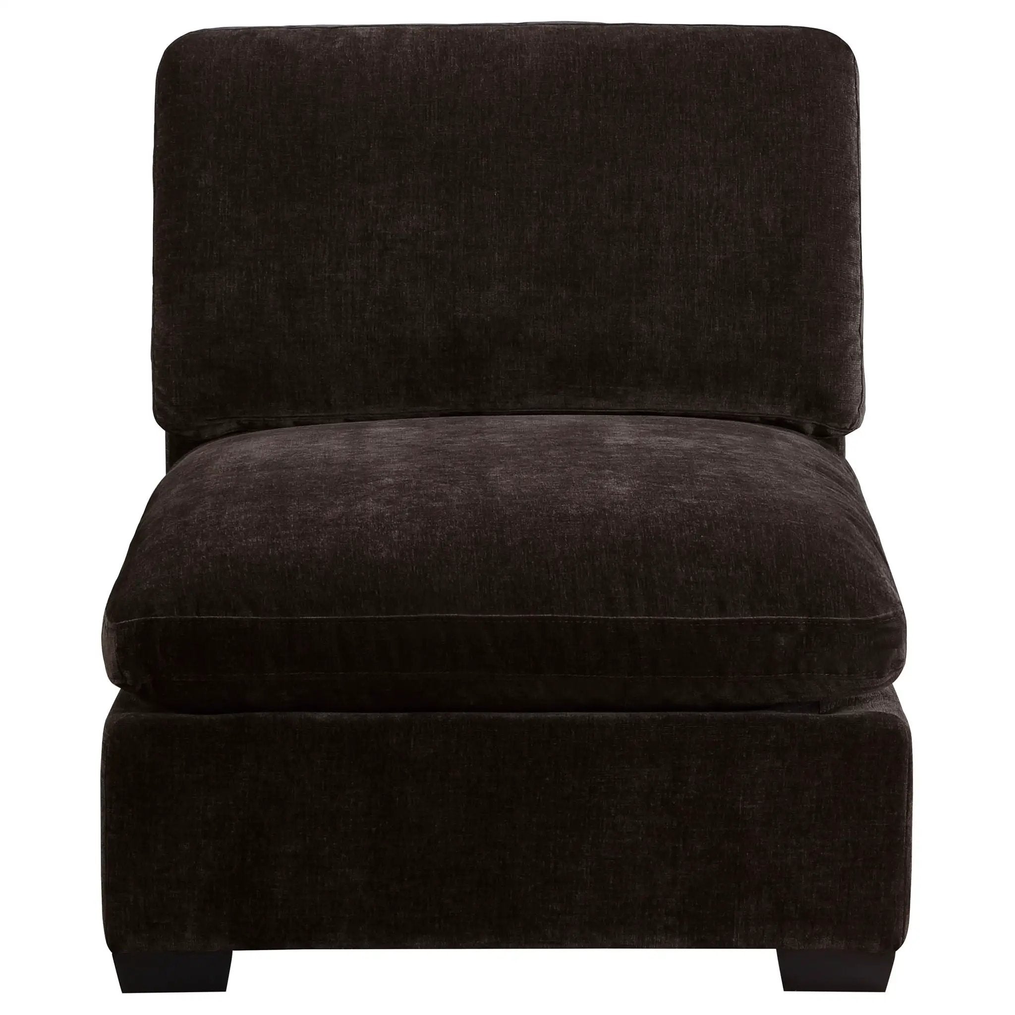 Lakeview Upholstered Armless Chair Dark Chocolate by Unique Piece Furniture