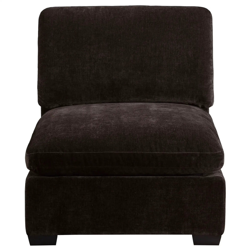 Lakeview Upholstered Armless Chair Dark Chocolate by Unique Piece Furniture