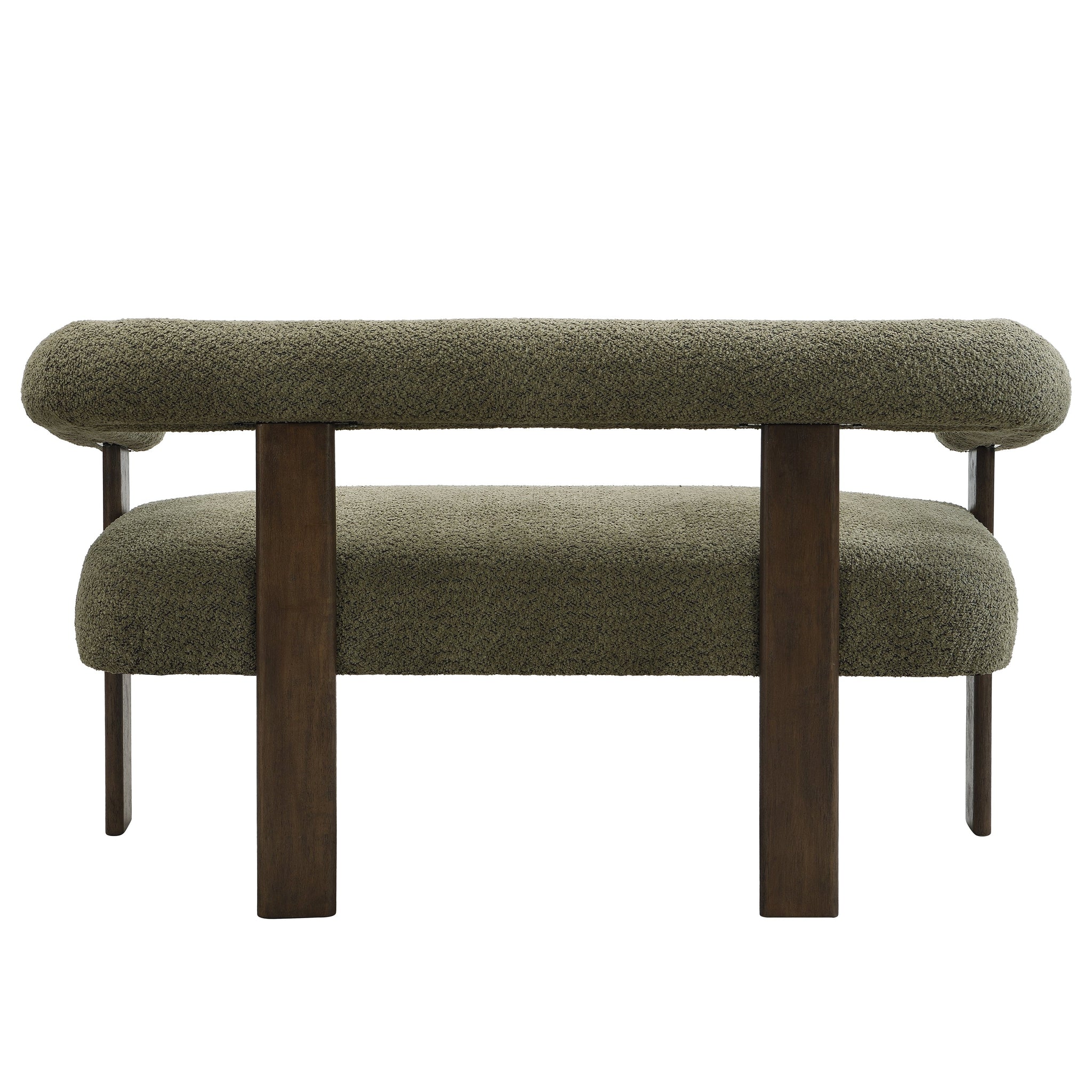 Round Armrest Loveseat (Green + Brown) by HouseOfZazla