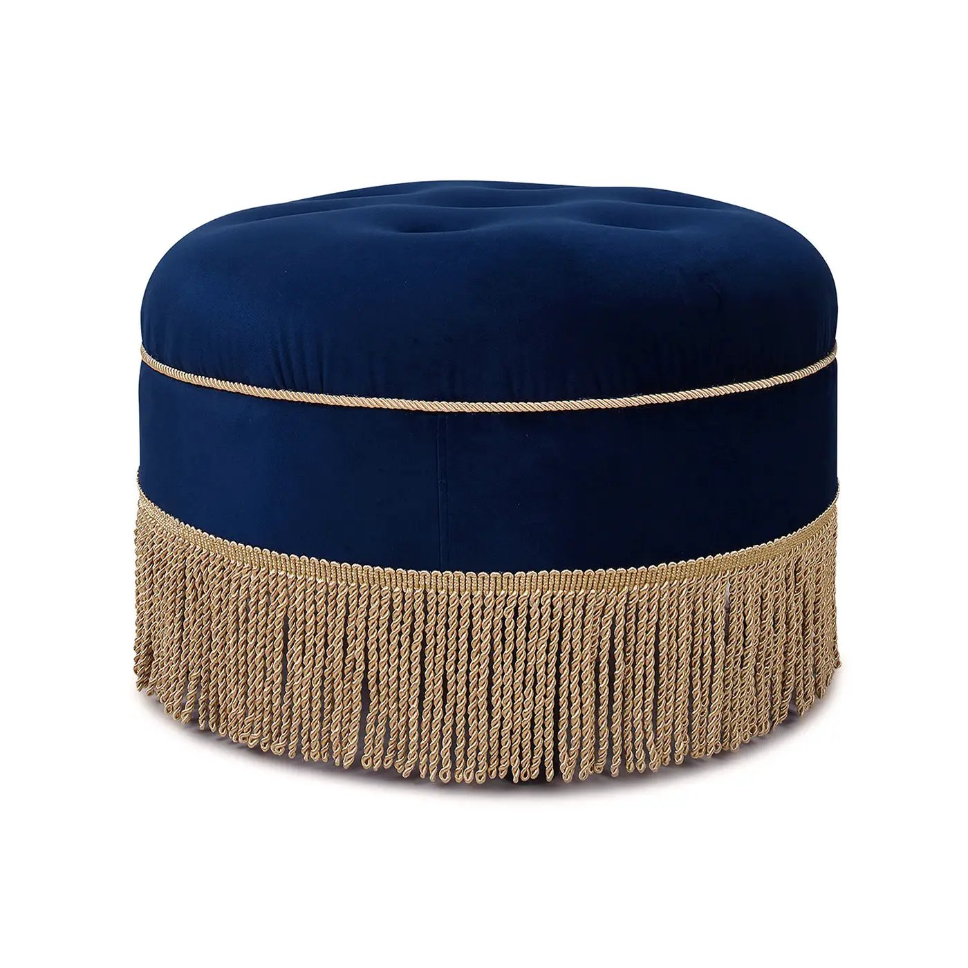 Yolanda - Round Upholstered Accent Ottoman by HouseOfZazla