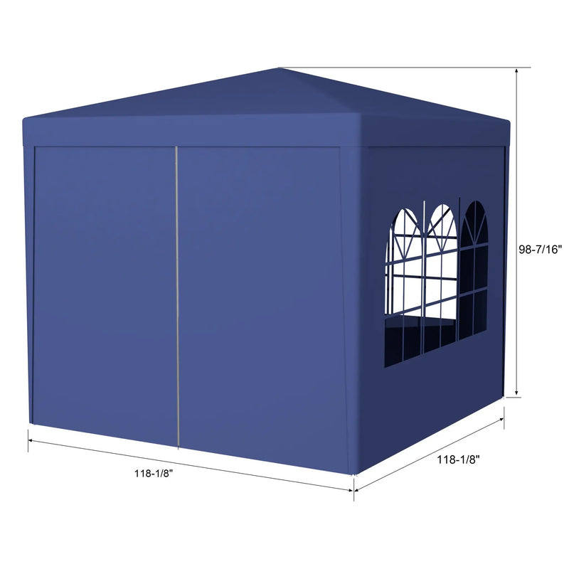 10'x10' Party Tent Outdoor Heavy Duty Gazebo Wedding Canopy with 4 Removable Walls, Blue by HouseOfZazla