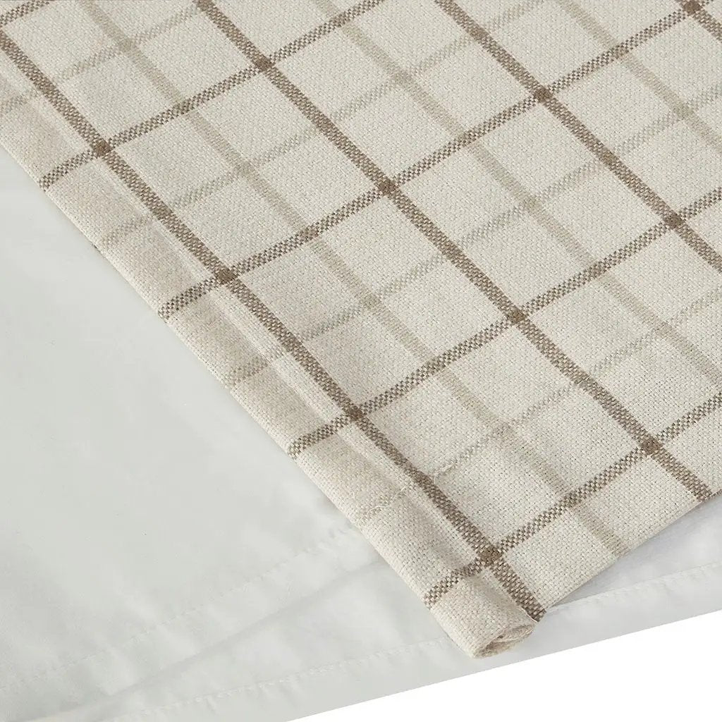 Plaid Faux Leather Tab Top Curtain Panel with Fleece Lining by HouseOfZazla