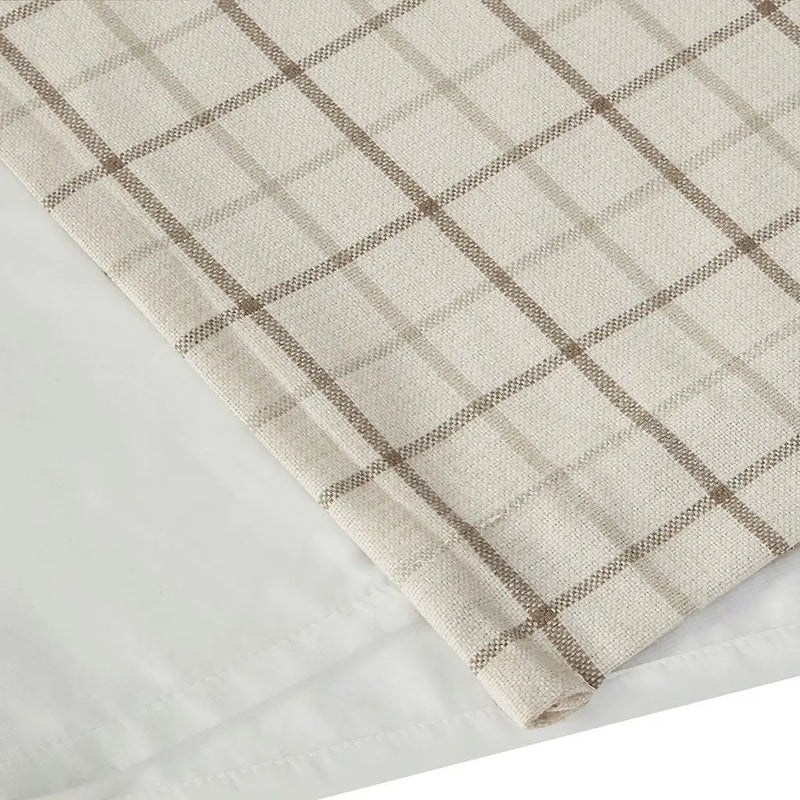 Plaid Faux Leather Tab Top Curtain Panel with Fleece Lining by HouseOfZazla