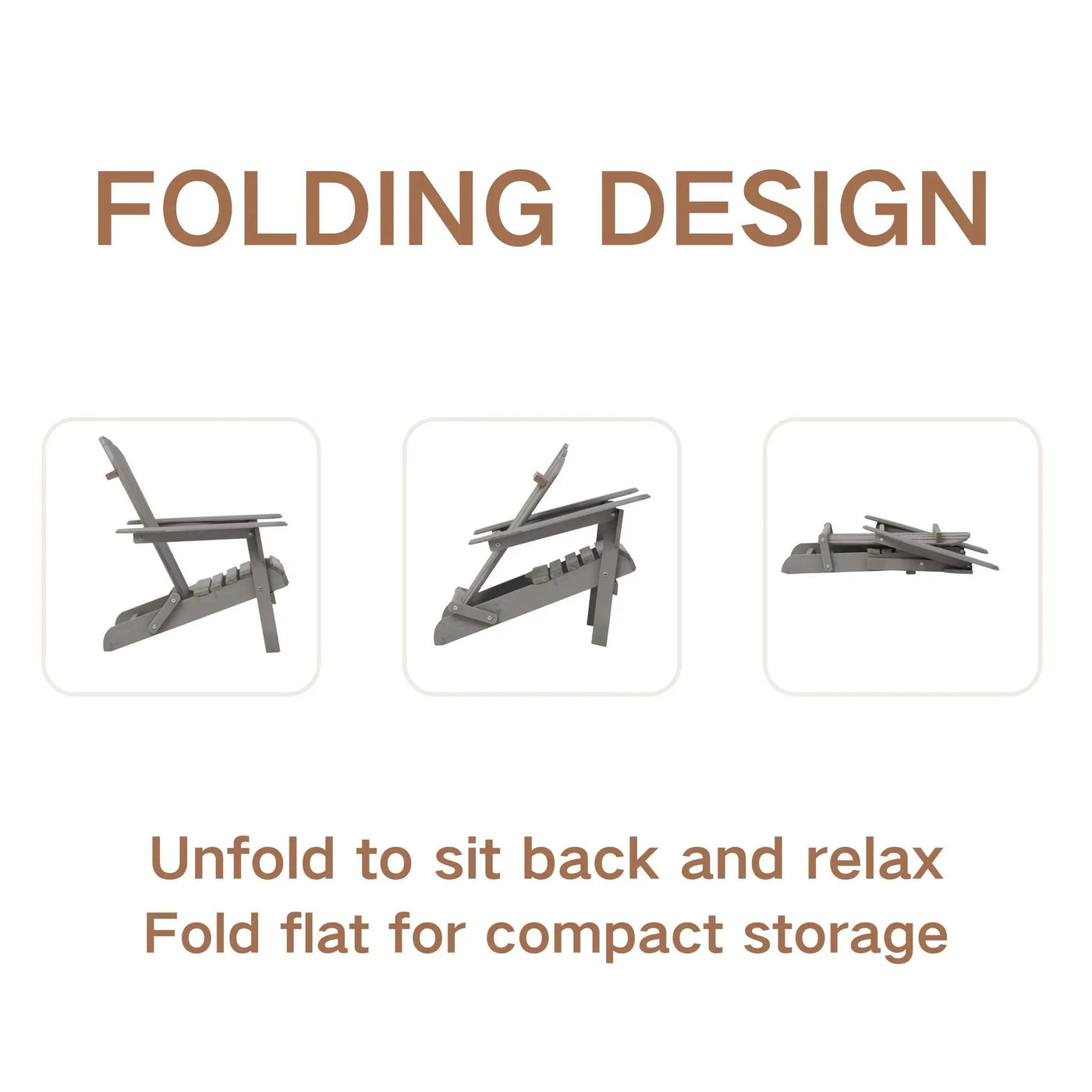 Oversize Outdoor Folding Adirondack Chair, Patio Chair For Garden by Unique Piece Furniture