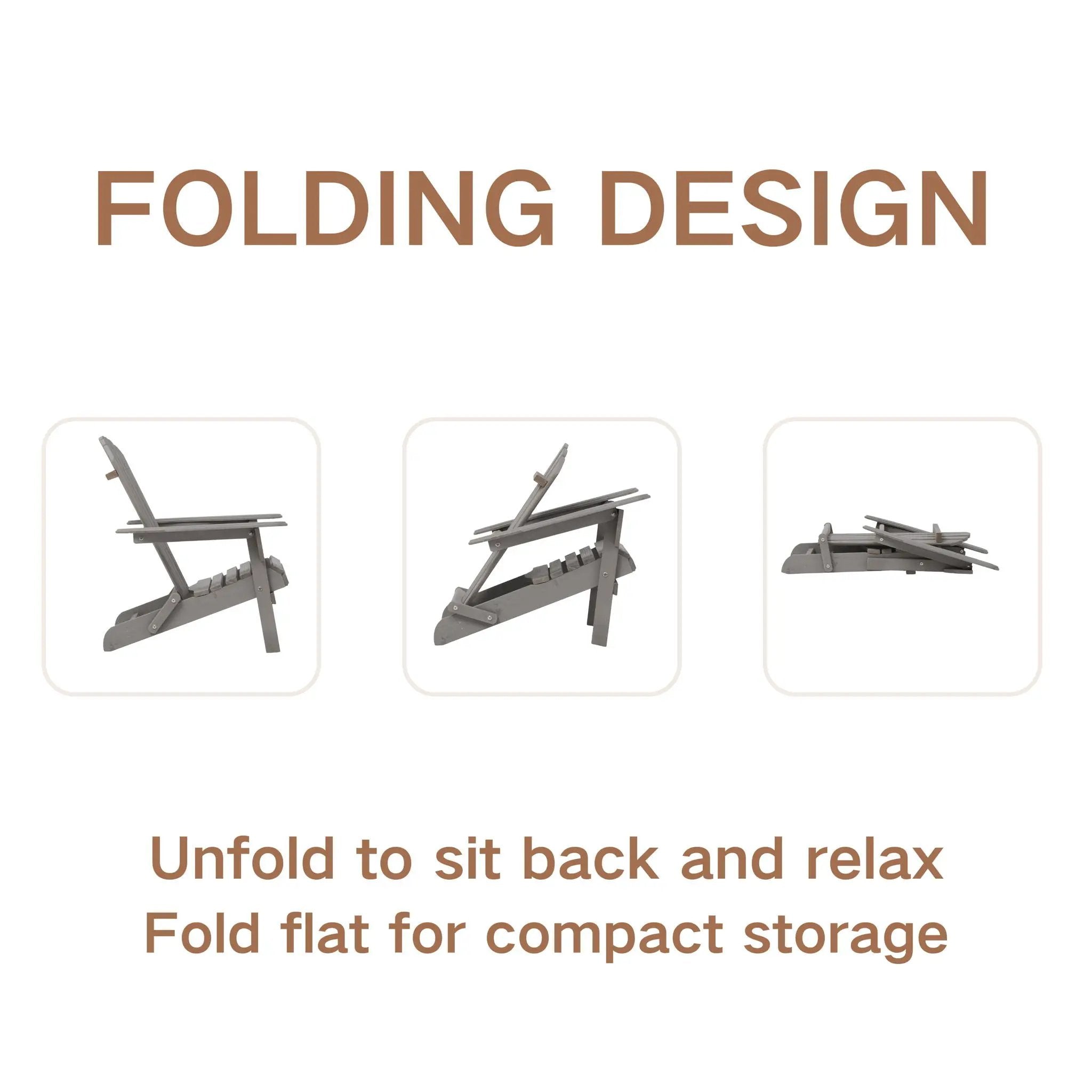 Oversize Outdoor Folding Adirondack Chair, Patio Chair For Garden by Unique Piece Furniture