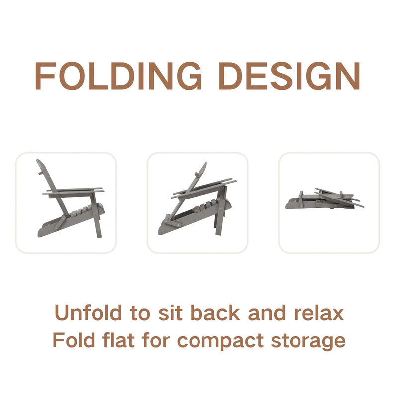 Oversize Outdoor Folding Adirondack Chair, Patio Chair For Garden by Unique Piece Furniture