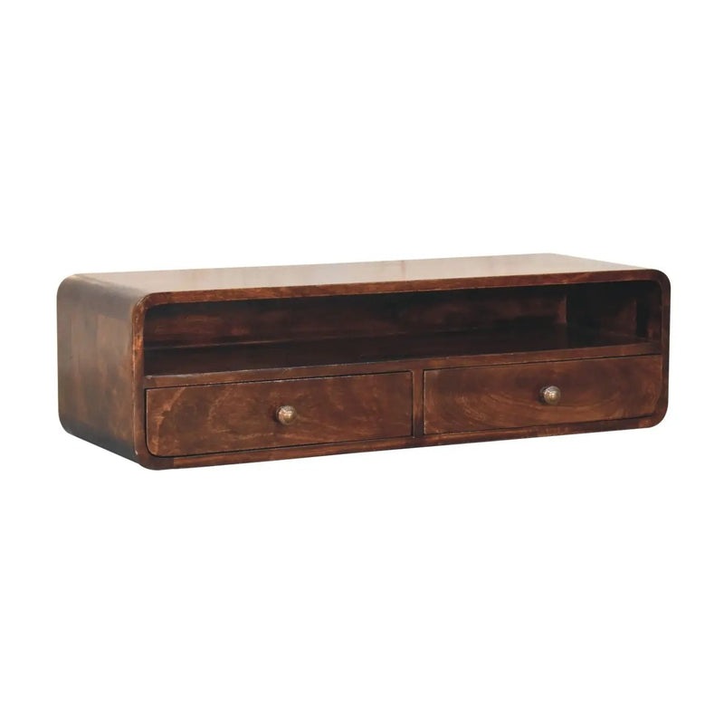 Solid Wood Floating California Console Table by HouseOfZazla