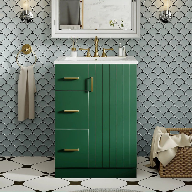 Bathroom Vanity With Under Mount Sink, 2 Drawers And Soft Closing Door by Unique Piece Furniture