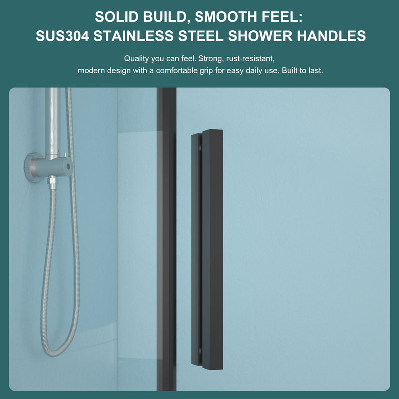 Diamond Shaped Corner Shower Door, Inward Sliding, Stainless Steel Frame by HouseOfZazla