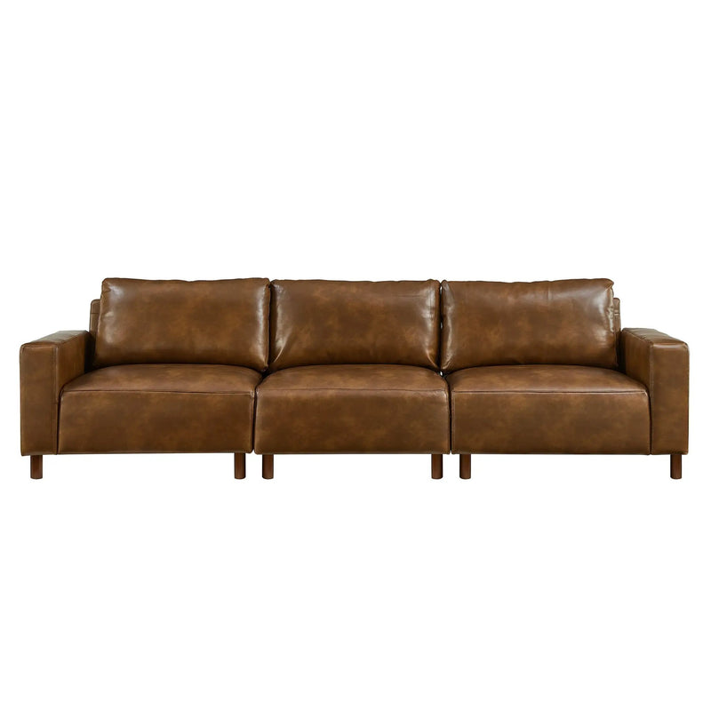 112" Luxury PU Leather Sofa for Living Room by HouseOfZazla