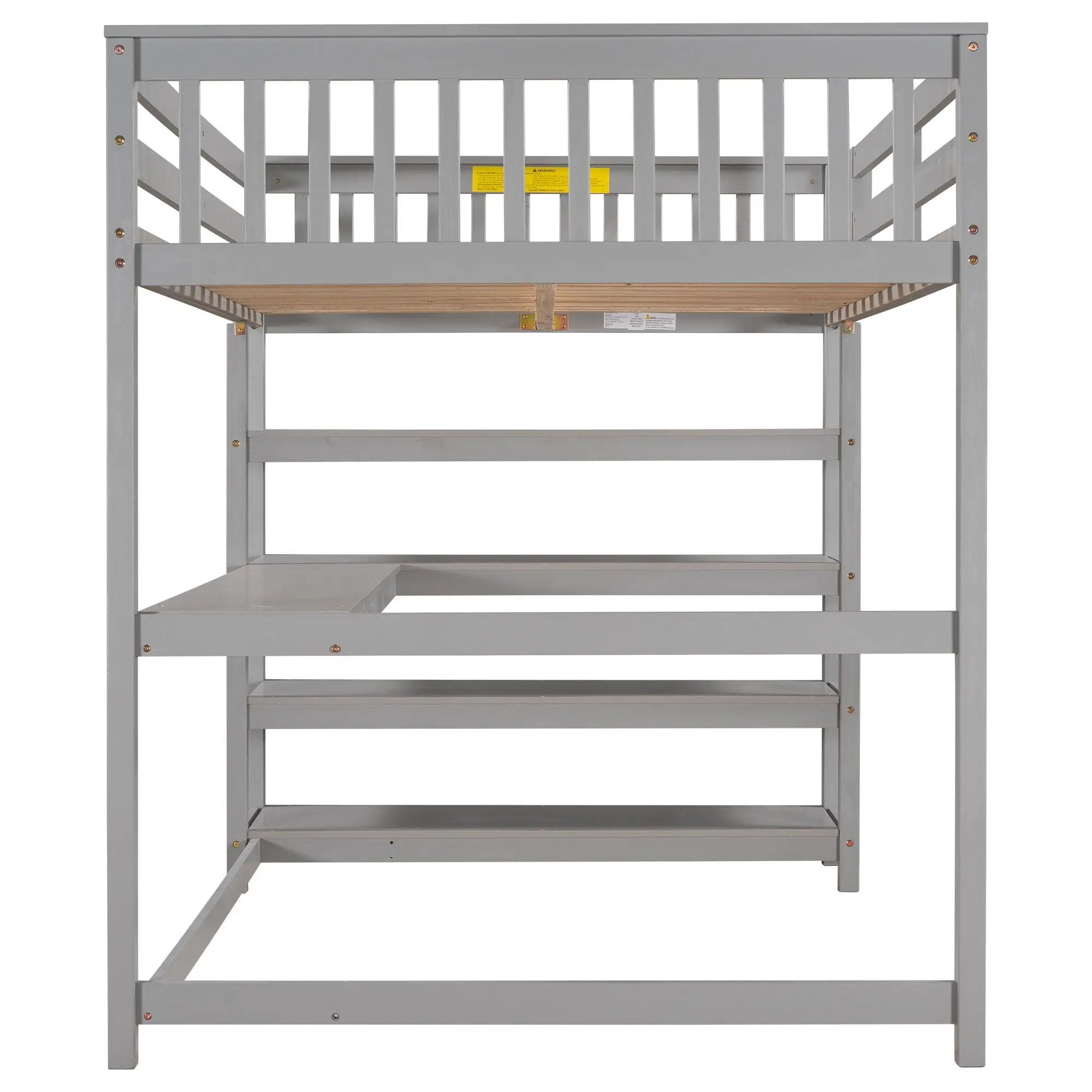 Loft Bed With Storage Shelves And Under Bed Desk by Unique Piece Furniture