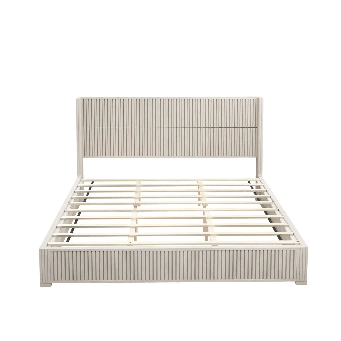 Platform Bed Frame With Headboard, Floor Standing Design by HouseOfZazla