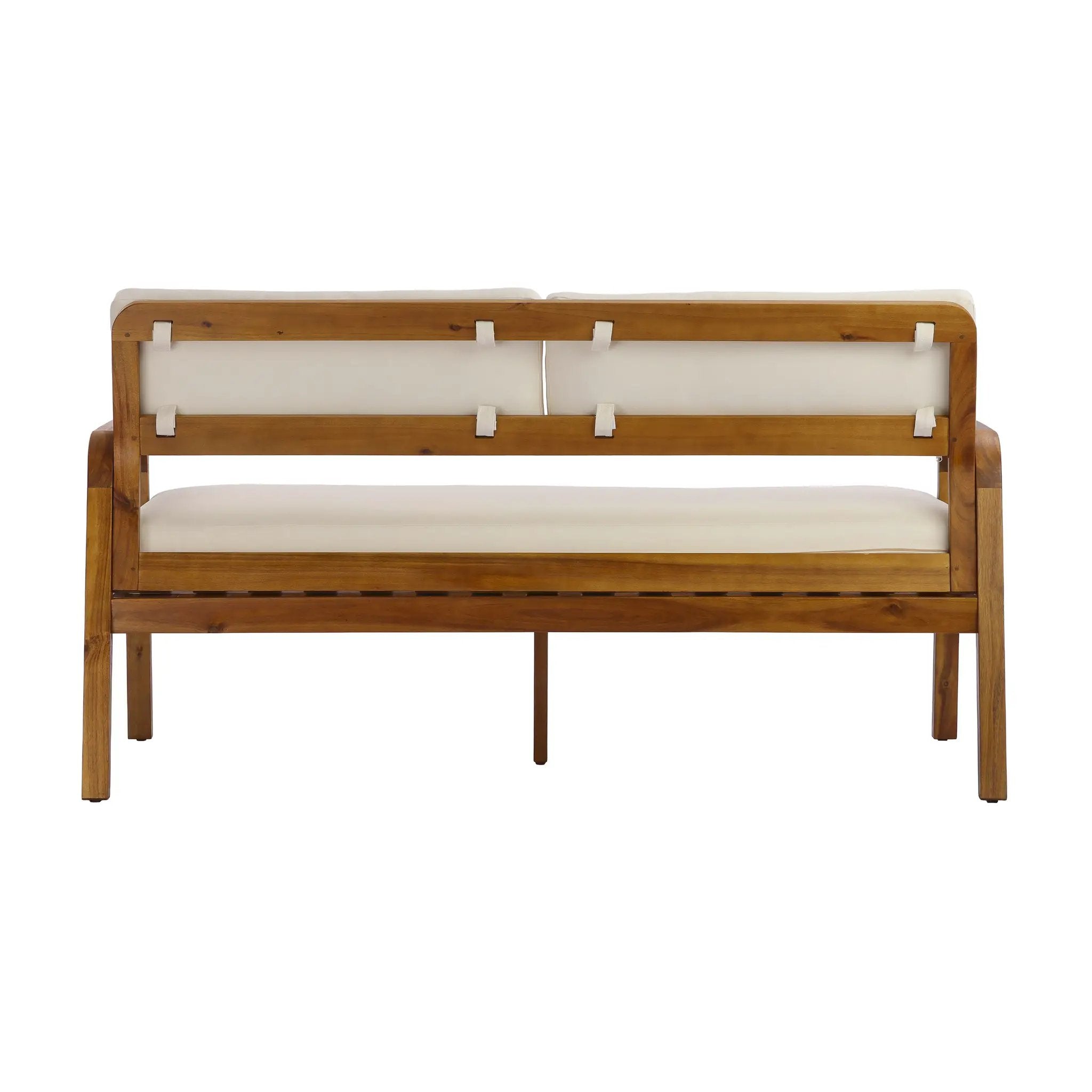 2-Pieces Outdoor Sofa Set with Cushions Teak Acacia Wood by HouseOfZazla