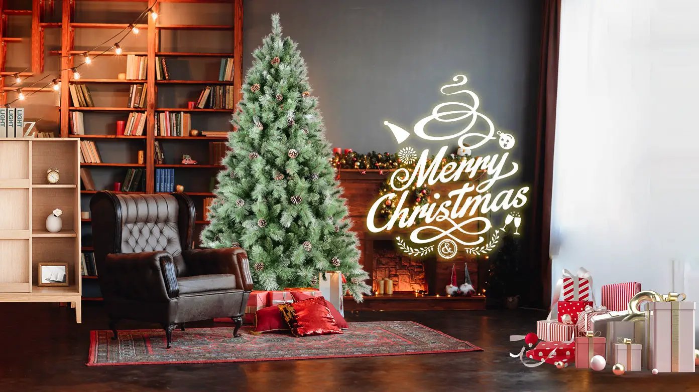 8 Ft The Full-Bodied Pre-Decorated Pinecone Christmas Tree by HouseOfZazla