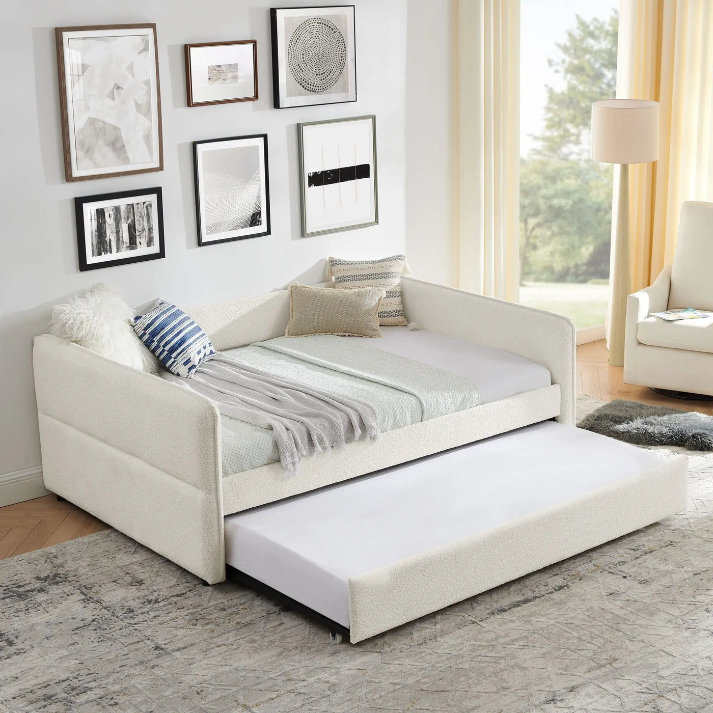 Upholstered Daybed With Pop Up Trundle by HouseOfZazla
