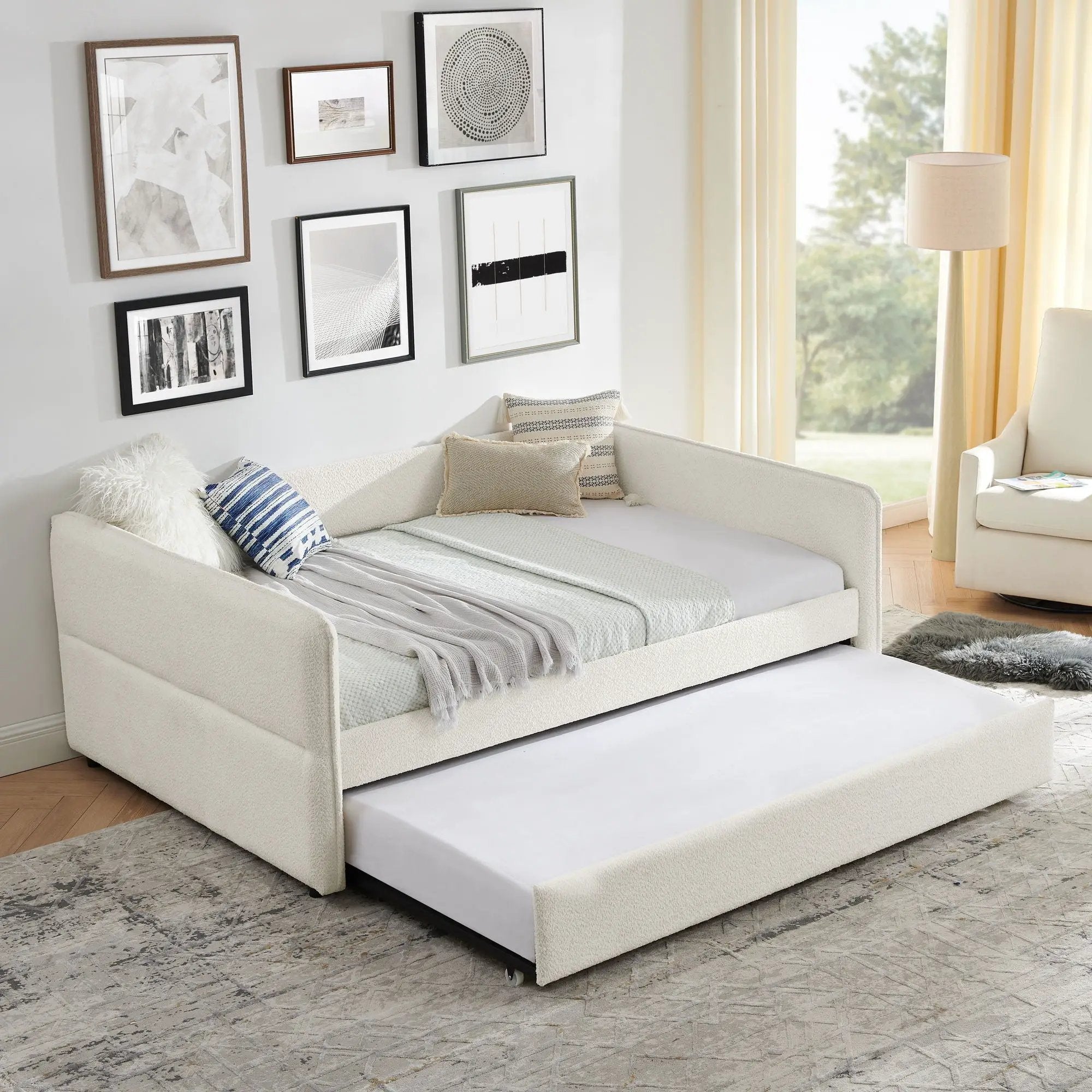 Upholstered Daybed With Pop Up Trundle by Unique Piece Furniture